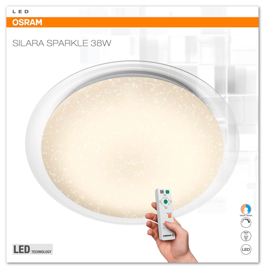 LED lampa Osram Ledvance Silara Sparkle 600mm 38W 827-860 Remote-CCT