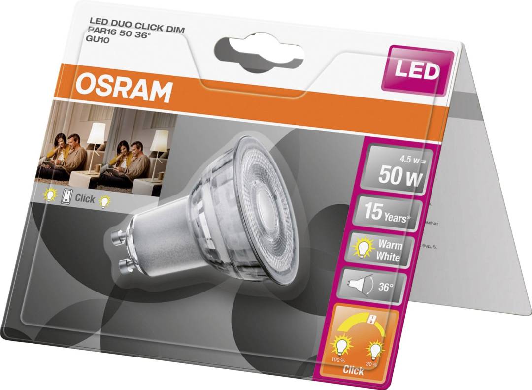 LED lampa STAR+ PAR16 2xD 50 36° 4.5W/827 230V GU10