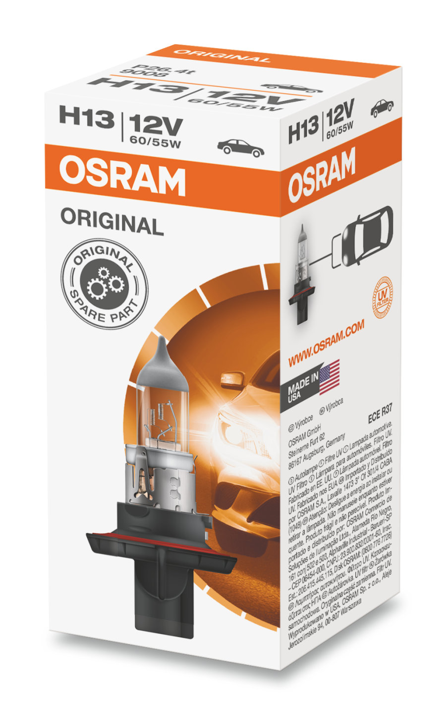 Avtomobil halogen lampası Osram ORIGINAL LINE H13 9008