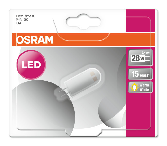 LED lampa OSRAM LED SPIN30 2,5W/827 12V FR G4 300lm 240C