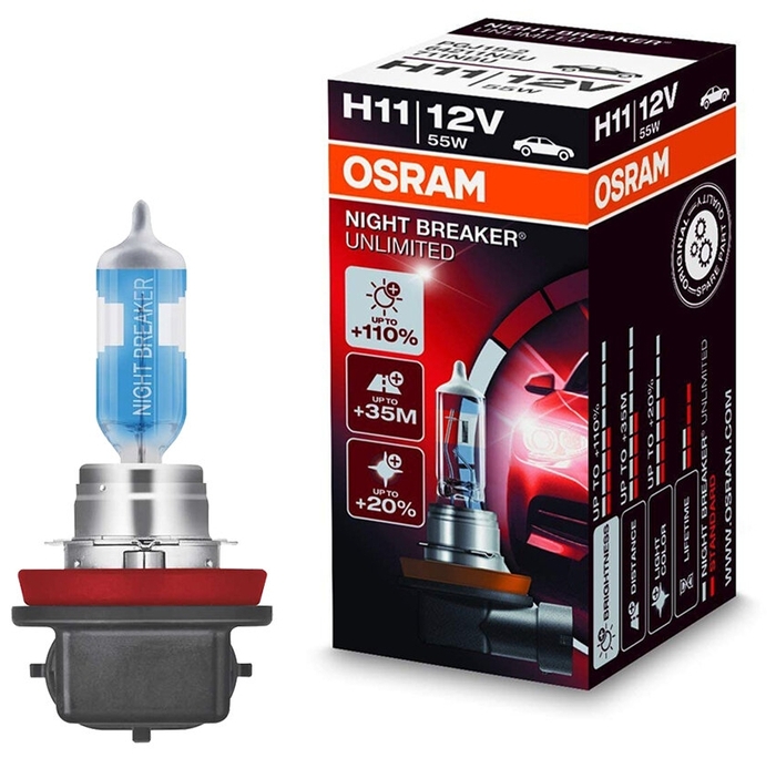 Avtomobil halogen lampası Osram NIGHT BREAKER UNLIMITED H11 64211NBU-HCB